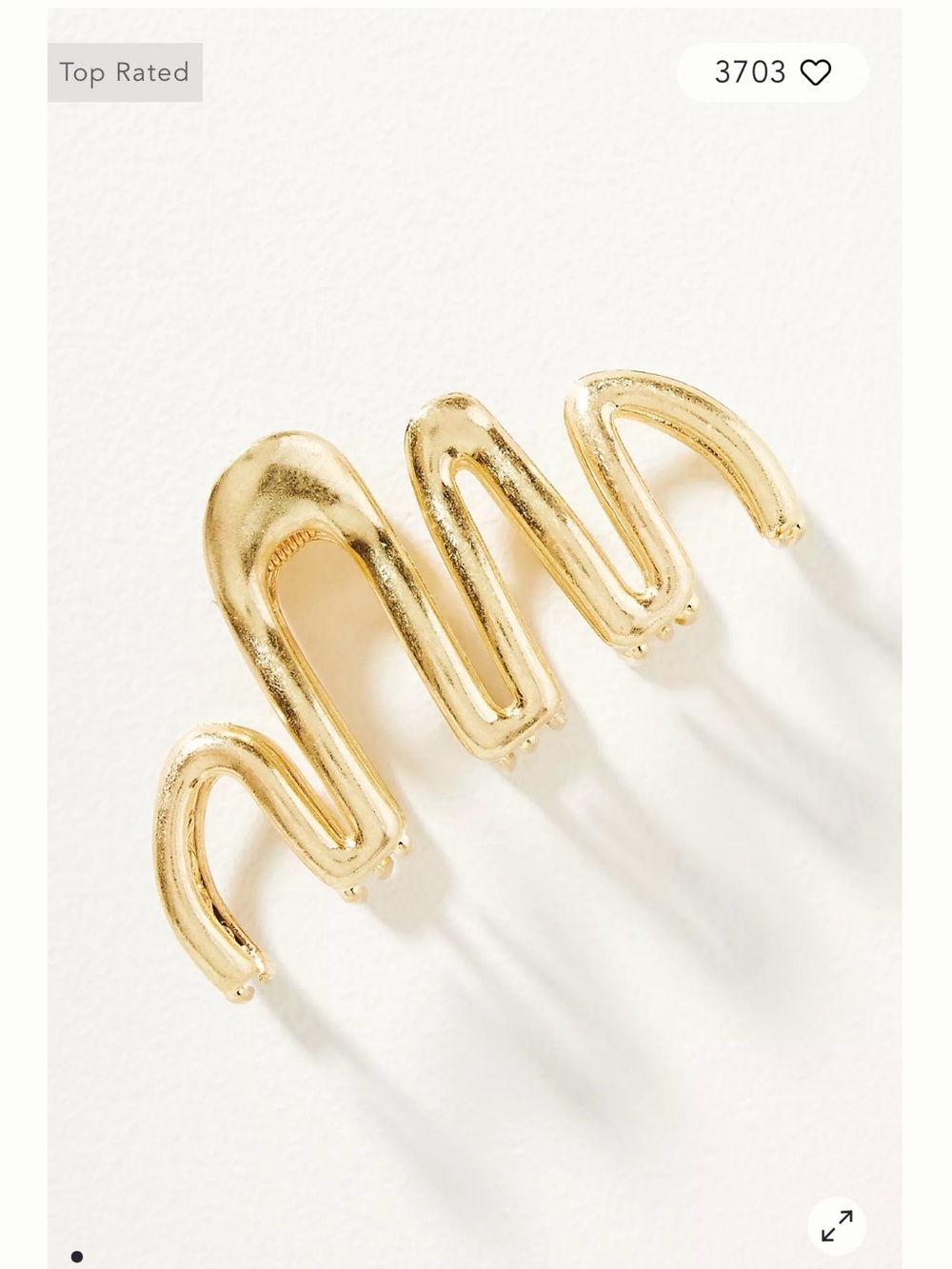 Anthropologie Metallic Wave Hair Claw Clips - Gold and Silver
